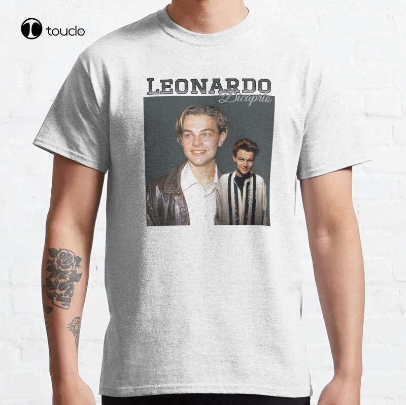 Leonardo Dicaprio Classic T-Shirt Cotton Tee Shirt Unisex Custom Aldult Teen Unisex Digital Printing Tee Shirts Women Shirts