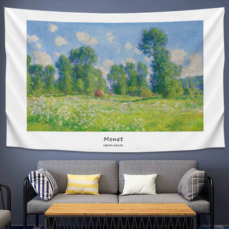 VIKAMA Monet Painting & Tree of Life Tapestry, 6 Assorted Designs, Wall Hanging Art for Bedroom Living Room