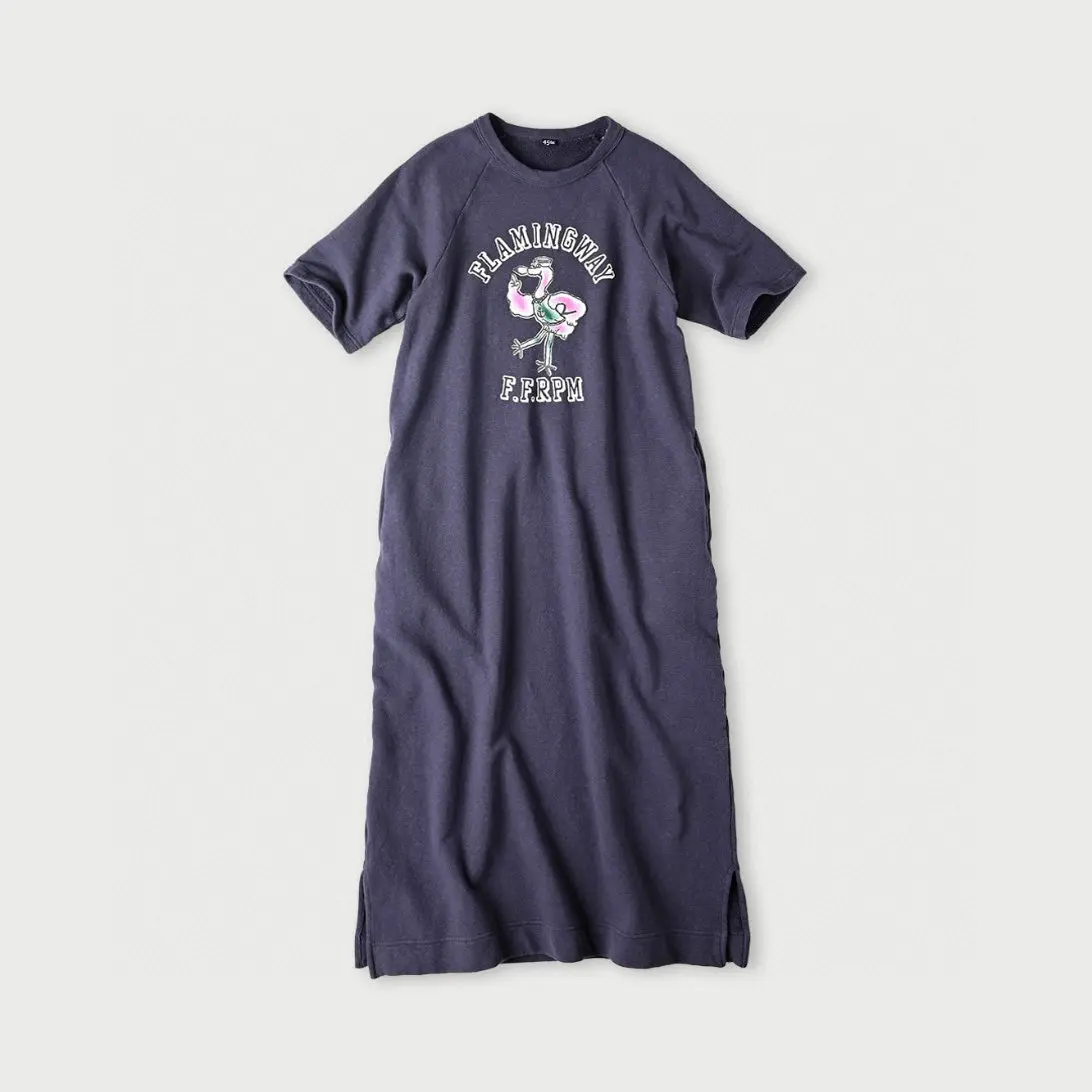 Décontracté ample Long coton Dr pur coton imprimé Flngo fente latérale T-shirt Dr confortable printemps été jeunesse Faion