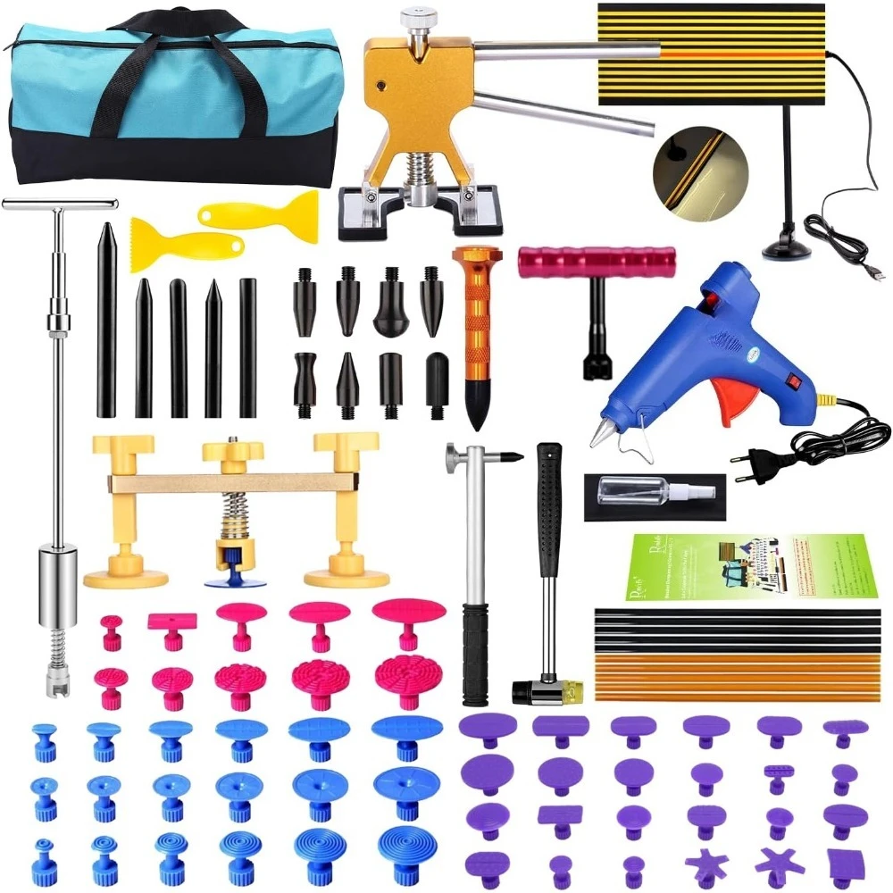 

GLISTON DIY Paintless Dent Repair Kit 89pcs Dent Puller Tools Slide Hammer for Car Hail Damage Dent & Ding Remover
