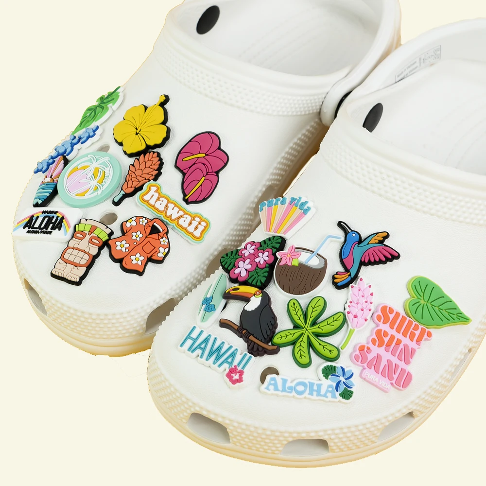 1/30 قطعة هاواي نمط الأحذية السحر موضة زهرة تصفح مجلس للنساء الرجال إكسسوارات أحذية دبابيس ل تسد حذاء رياضة الزينة #2