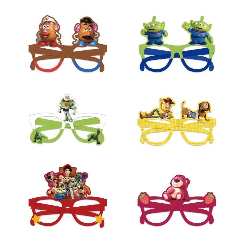Dsn 12 Piezas de Decoración para Fiesta de Toy Story, Gafas de Papel, Máscaras, Accesorios para Fotos de Cosplay, Recuerdos de Fiesta, Artículos para Fiesta de Cumpleaños