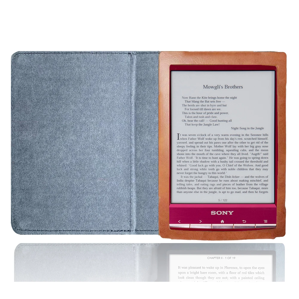 لسوني Prs T1 T2 Funda Pouch Folio أغطية جلد قارئ الكتب الرقمية حافظة واقية مع جيب إغلاق مغناطيسي