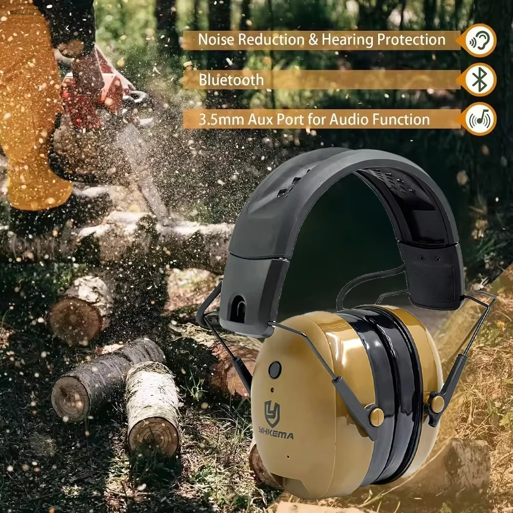 YHKEMA سماعات بلوتوث الإلكترونية إلغاء الضوضاء حماية السمع سماعة التكتيكية هلام الأذن واقية للأذنين #6