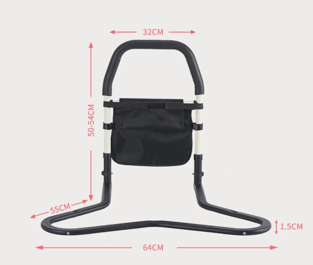 ارتفاع قابل للتعديل، مقبض مساعد للسرير، سكة سرير مع أرجل، درابزين بجانب السرير، غرفة نوم آمنة لمنع السقوط لكبار السن #4