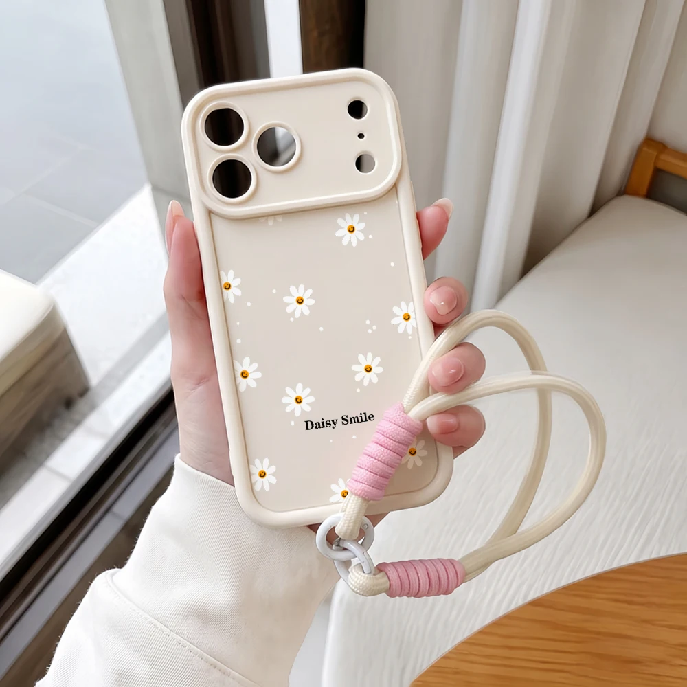 Handyhülle für Samsung Galaxy Note 20 S25 S26 Plus S24 S23 FE S25 S24 S23 Ultra A57 A07 5G Daisy Smile Lanyard Silikonhülle – Detail 4