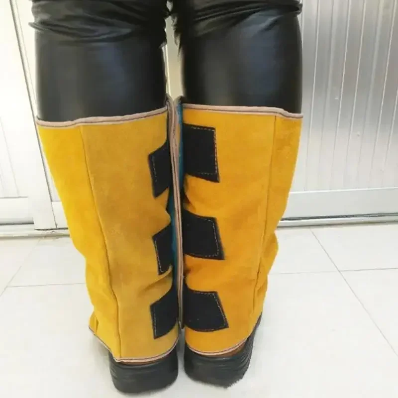 Sığır Derisi Deri Kaynak Kapakları 32 cm Uzun Kaynak Koruyucu Ayakkabılar Kaynakçı için Ayak Örtüsü, Aleve Dayanıklı Ayak Güvenliği Koruması
