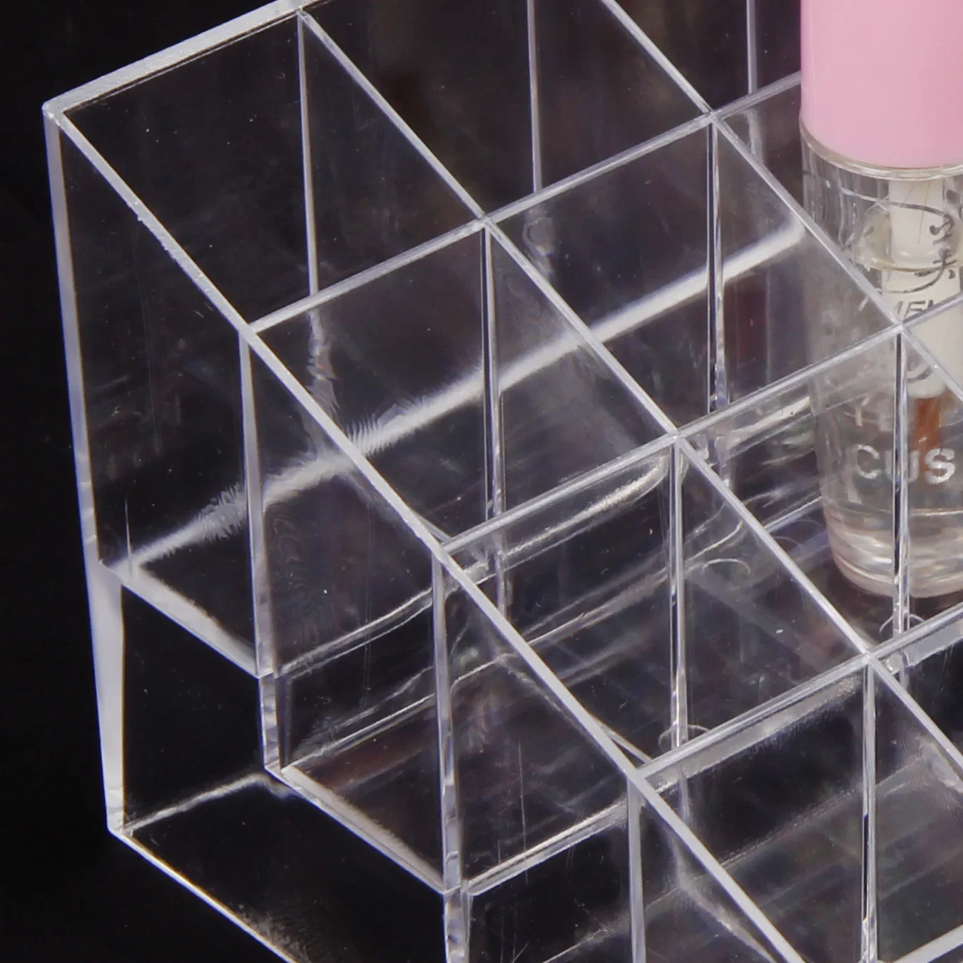 

24 Holes Acrylic Makeup Pigment Cups Caps Storage Container Rack Holder Stand Tattoo Ink Cup Clear Crystal Box 1pcs