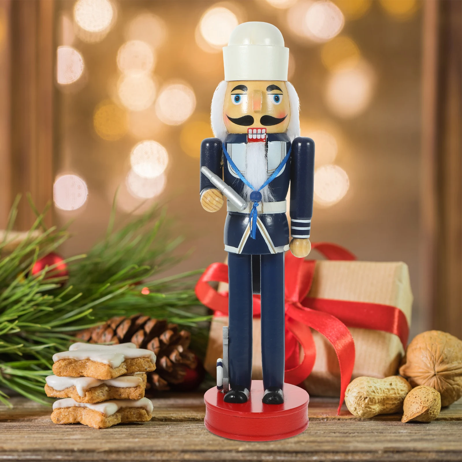 

Christmas Nutcracker Soldier Wooden Figurine 36cm Navy Holiday Decoration Xmas Party Supplies Home nament Gift