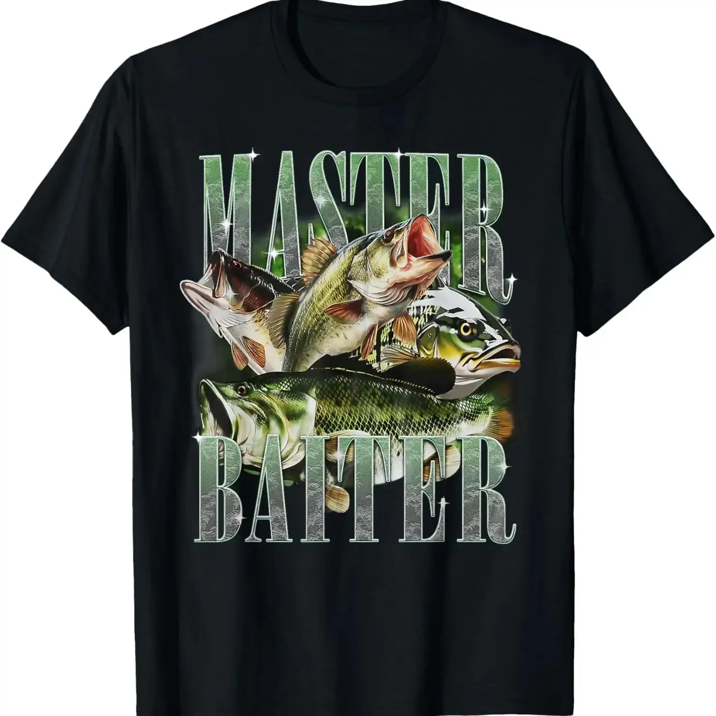 Master Baiter Bass Fishing Fisher Papa Dad Happy Fathers Day T-Shirt
