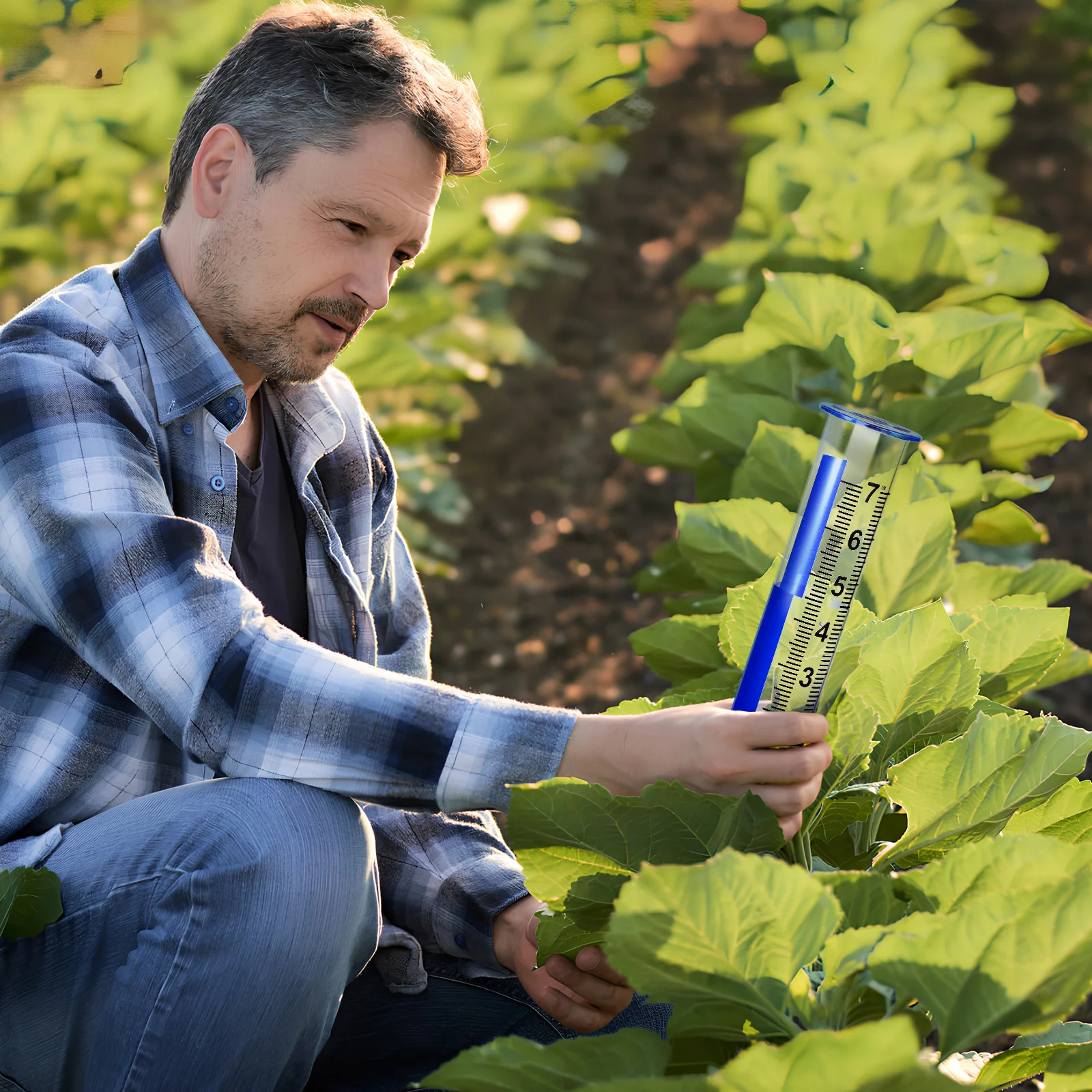 

2Pcs Outdoor Rain Gauge Tubes Accurate Graduated Measurement for Garden Lawn Water Level Detection Weather Instrument