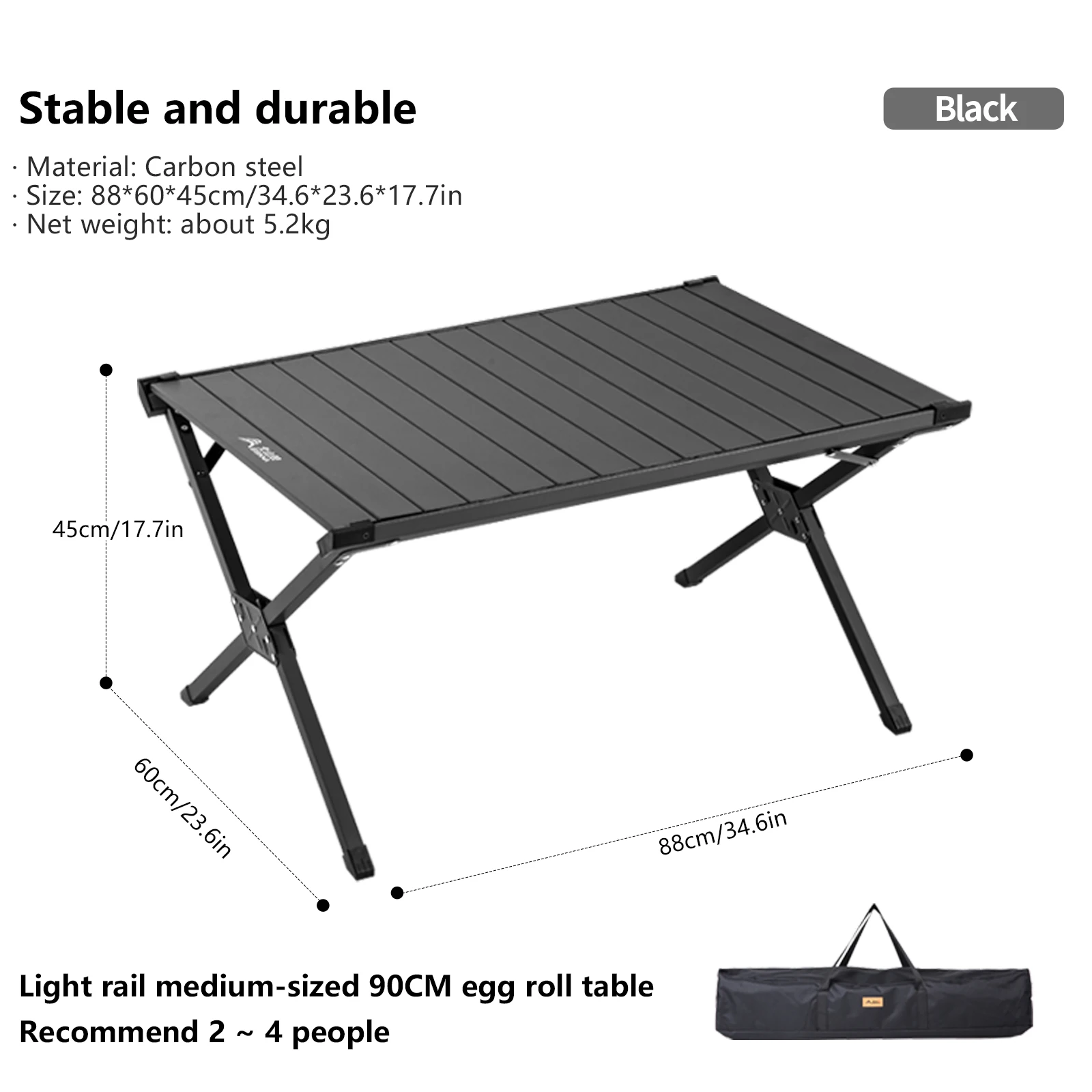 BISINNA Upgrade Nieuwe Outdoor Camping Loempia Tafel Draagbare Koolstofstaal Klaptafel Met Draagtas voor Picknick BBQ
