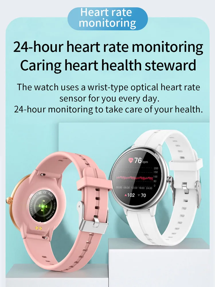 Ladies Smart Watch Touch Screen Heart Rate Monitor Women Smartwatch Call/Message Reminder Sport Smart Bracelet for iOS Android