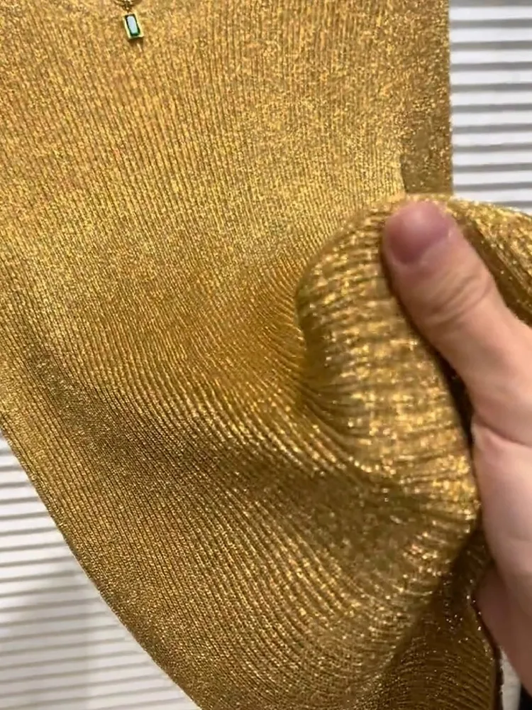 เสื้อถักไหมน้ำแข็งแฟชั่นลำลองทรงเข้ารูปสำหรับผู้หญิง รุ่นใหม่สำหรับฤดูร้อน สไตล์เกาหลี ใส่ได้หลากหลาย