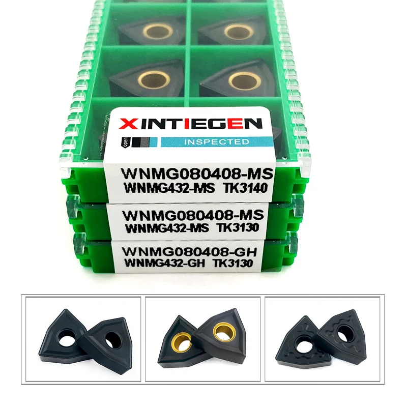 WNMG080404 WNMG080408 WNMG080412 -MS -GH Tungsten Carbide Inserts CNC Cutting Tools Double Sided Hexagon For Cast Iron WNMG