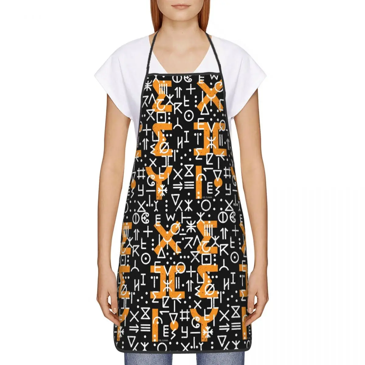 Tifinagh Alphabet Amazigh Aprons for Men Women Berber Proud Adult Kitchen Chef Bib Tablier Cuisine Cooking Baking Gardening