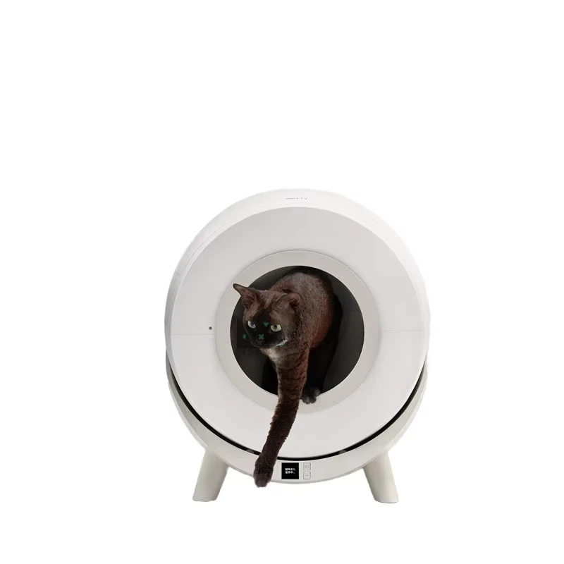 

80L intelligent plastic semi-closed cat litter box machine, hot automatic shovel-free WiFi application, easy to clean PP toilet