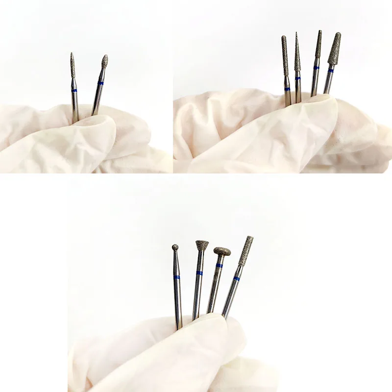 10pcs/box Dental Burs Polishing Head Sintered Diamond KITs 1.6-6.0mm Dentistry Drill Bits Lab Abrasive Material Tool Supplies