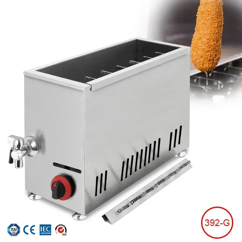 ชีสสุนัขร้อน Stick Fryer 21L หม้อทอดไฟฟ้า Commercial Gas Brushed Hot Dog Stick เครื่อง NP392 (เครื่องทําความร้อนไฟฟ้า)/NP392G (แก๊ส)