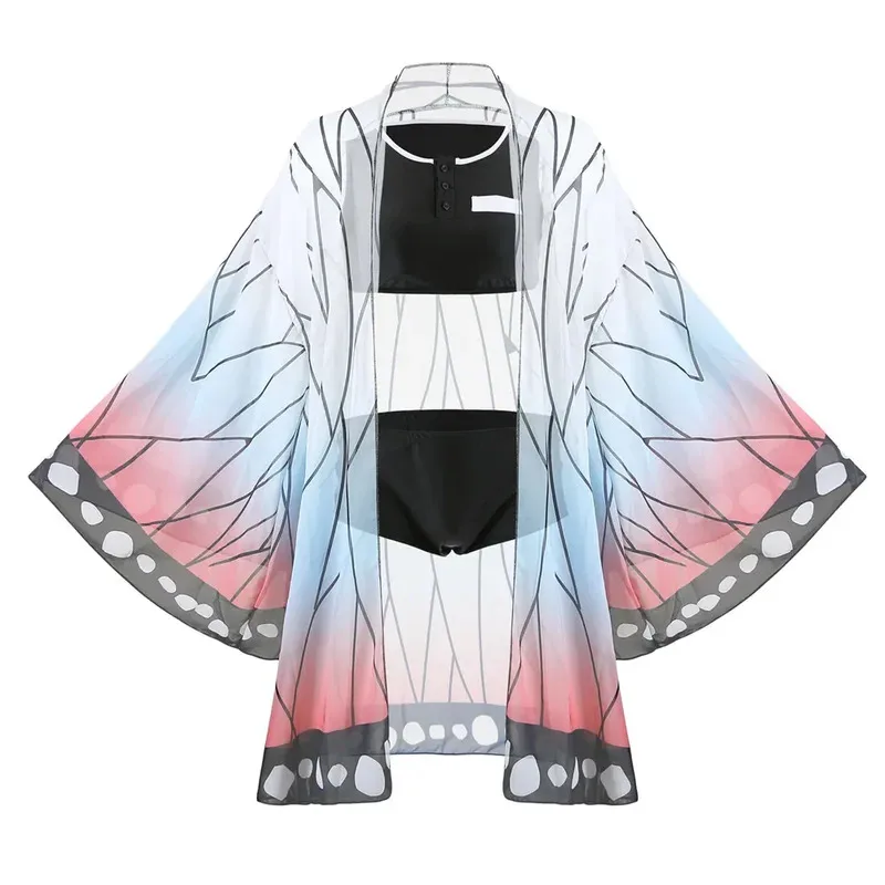 Bikini de Anime Demon Kochou Shinobu para mujer, traje de baño, cárdigan tipo kimono, conjunto de traje de baño para playa y verano