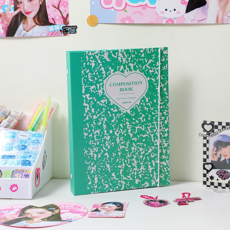 Ins Korean Version Girl A5 3 Inch Photo Album with Stone Pattern Simple 8 Hole Star Love Bean Small Card Collection Album