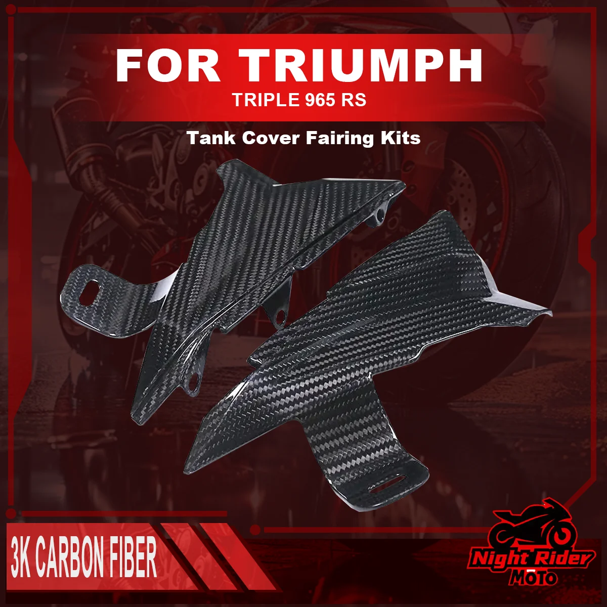 

2025 For Triumph Triple 765 RS 2017-2021 Carbon Fiber Motorcycle Fairing Kits Mudguard Side Panels Guard Protector Accessories