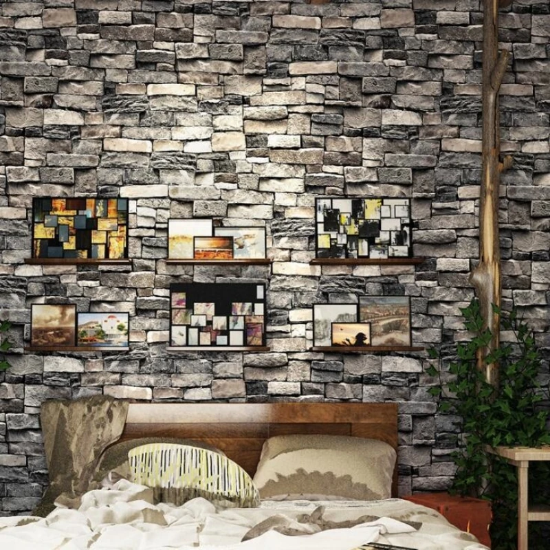 3d simulation pvc thickened brick pattern wallpaper living room bedroom dining room cafe bar clothing store wallpaper