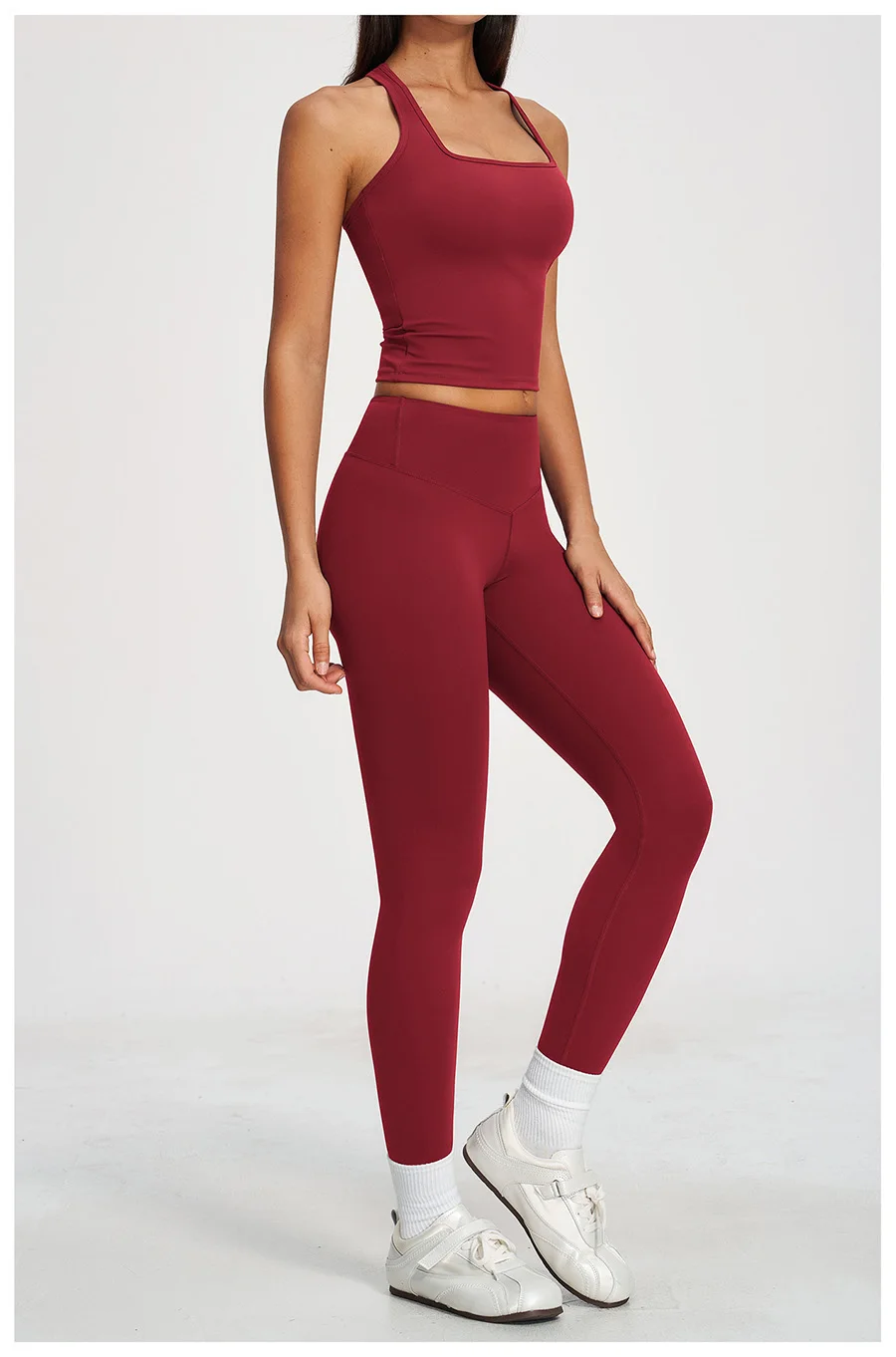 Yoga-Set 2-teilig Damen Fitness Sportbekleidung Naked Feel Sport-BH Gym Laufhose Po-Formende Leggings Workout-Outfit Activewear – Detail 8
