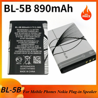 BL-5B 890mAh Battery 5300 5320  5070 3220 N83 6120c 7360 3230 Li Batteries Rechargeable for Mobile Phones Nokia Plug-in Speaker