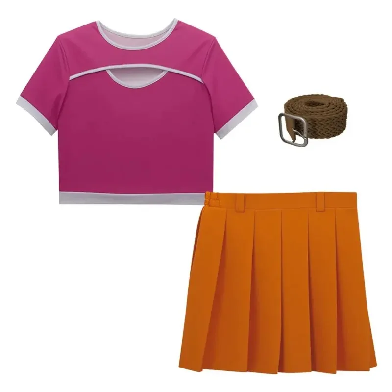 أزياء تلفزيون نامي التأثيرية أنيمي لايف أكشن تي شيرت تلفزيوني تنورة مجموعة كاملة من دوروبو نيكو فستان لعب الأدوار بدلة الهالوين C4;v'5,f;6.j;8' #6