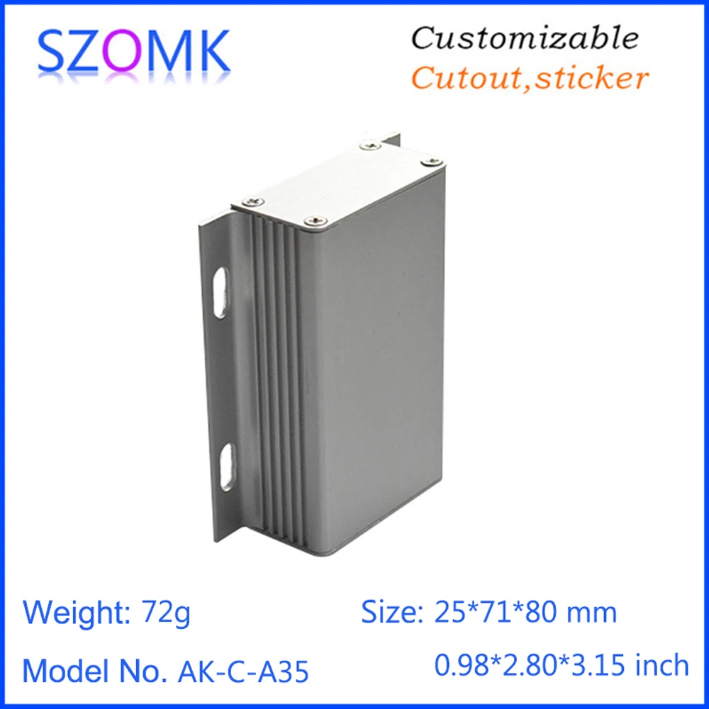 

SZOMK new aluminum box enclosures for electronics pcb design (10Pcs) 25*70*80mm aluminum junction boxes, enclosure box