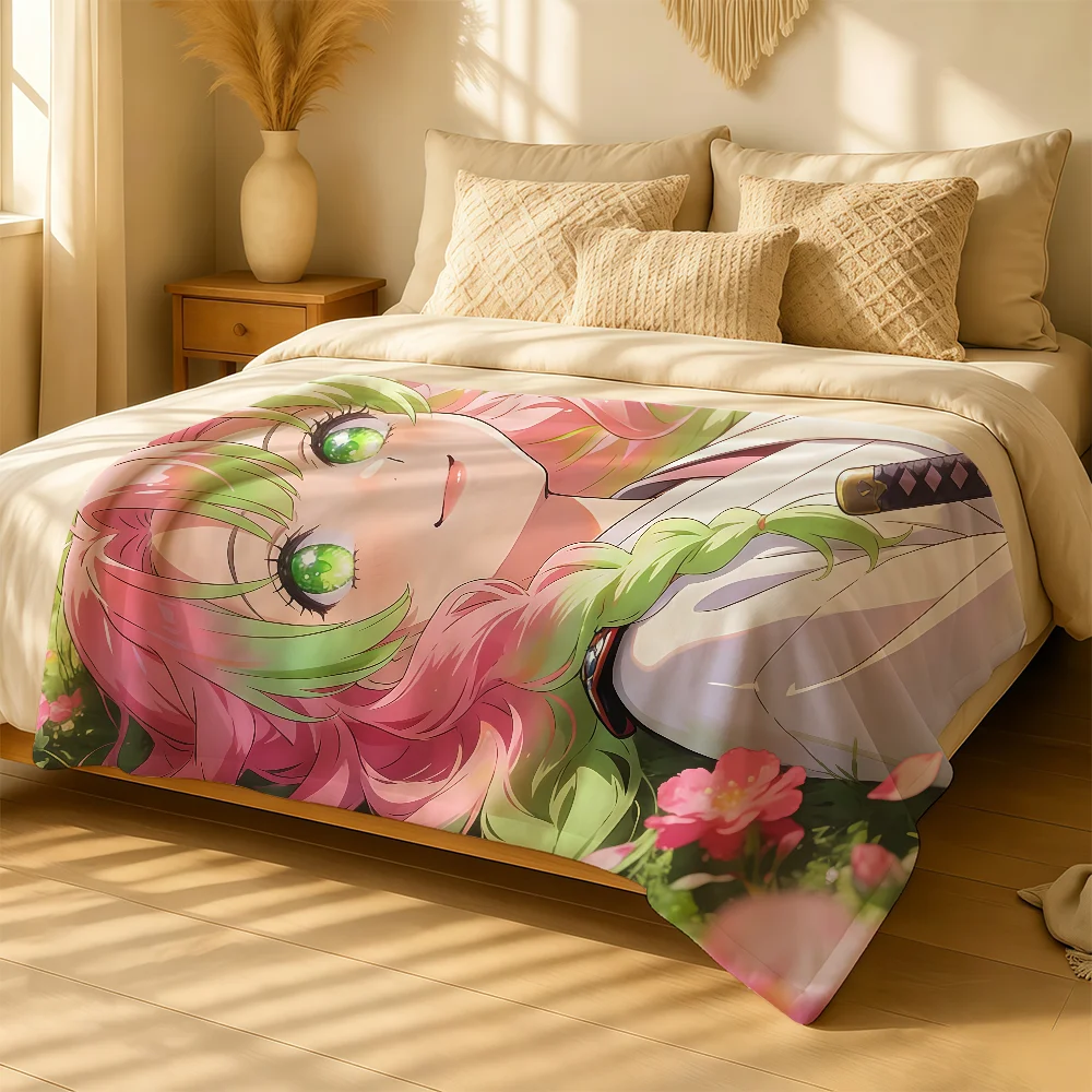 Anime D-Demon Cute S-SlayerS Blanket For Soft Warm Knee For Bedroom Living Room Bed Sofa Camping Picnic Office Gift