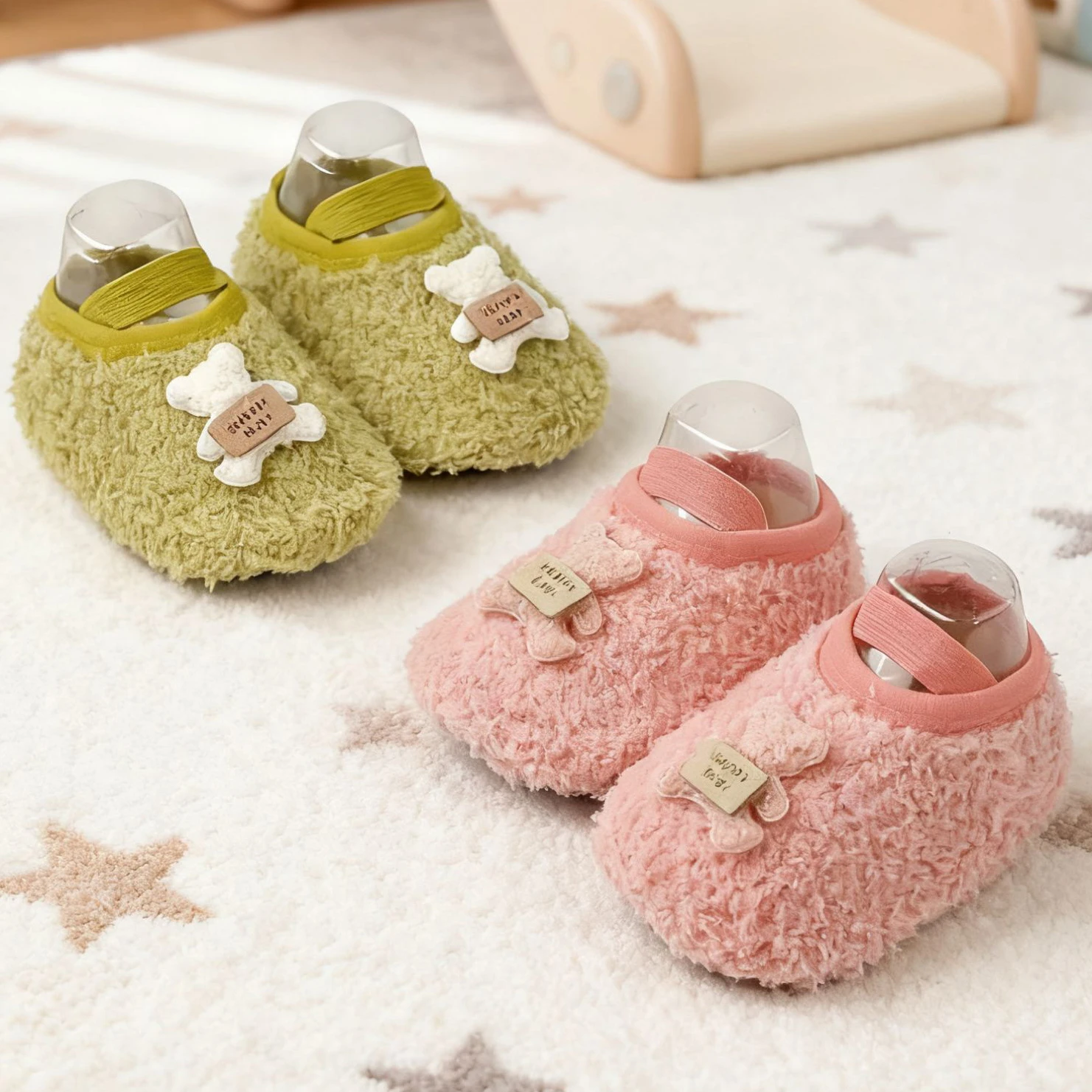 Nuove pantofole in cotone per bambini Pantofole per asilo per bambini in peluche per ragazza carina cartone animato invernale