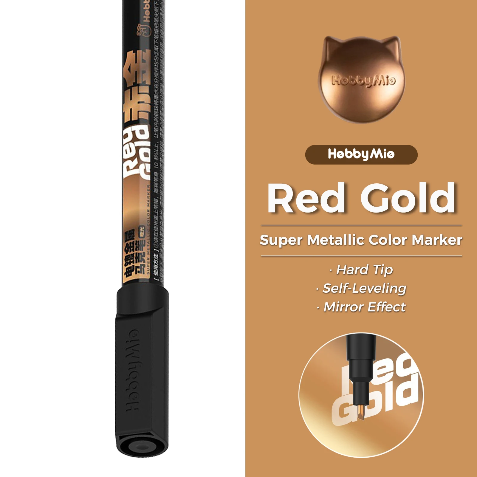 HobbyMio Gegalvaniseerde metalen markeerstift Spiegeleffect Handgeschilderd voor kunststof hars Metaalmodelbouwset Vette verfpen Hobby DIY