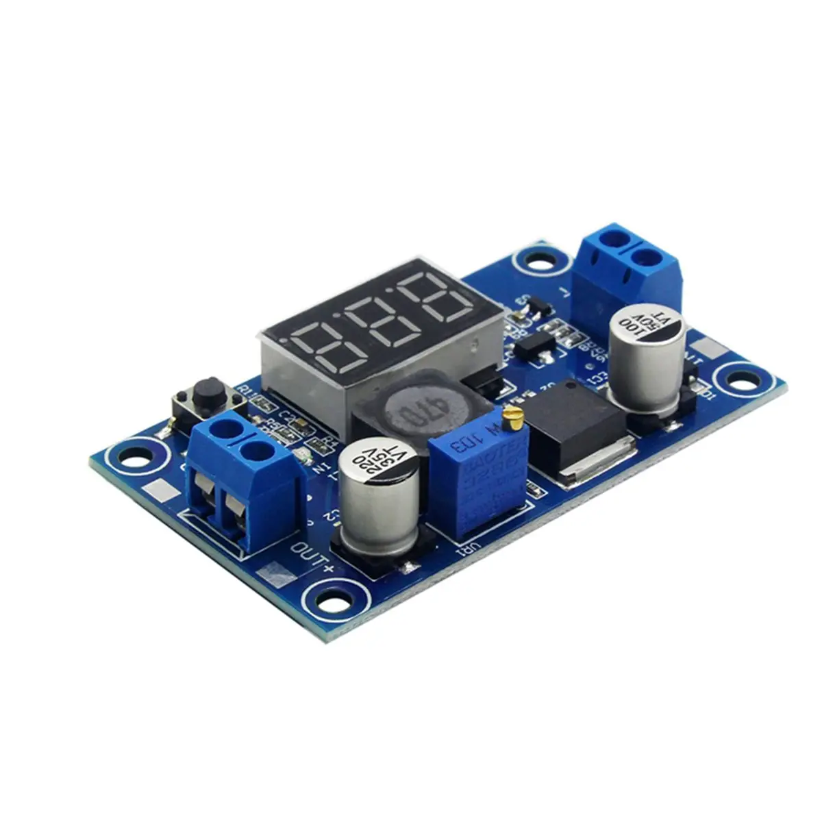 2 Pack Adjustable DC-DC Converter Power Supply Module with Digital Voltage Meter Display