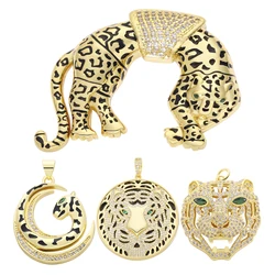 Handmade Animal Panther Tiger Charms Pendant Vintage 18k Gold Plated Leopard Charms for Jewelry Making Diy Necklace Accessories