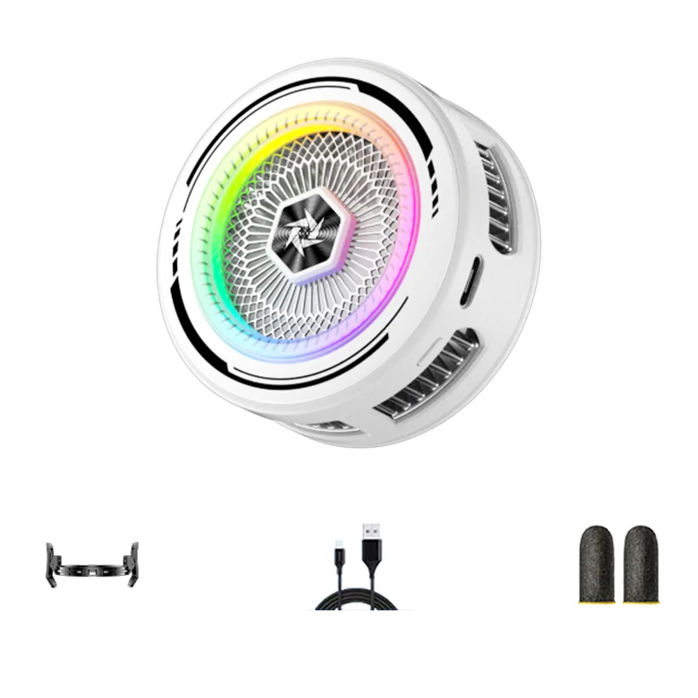 Adjustable Magnetic Phone Cooler with For Smart Temp Regulation and RGB Lighting Compatible with For Gaming Phones