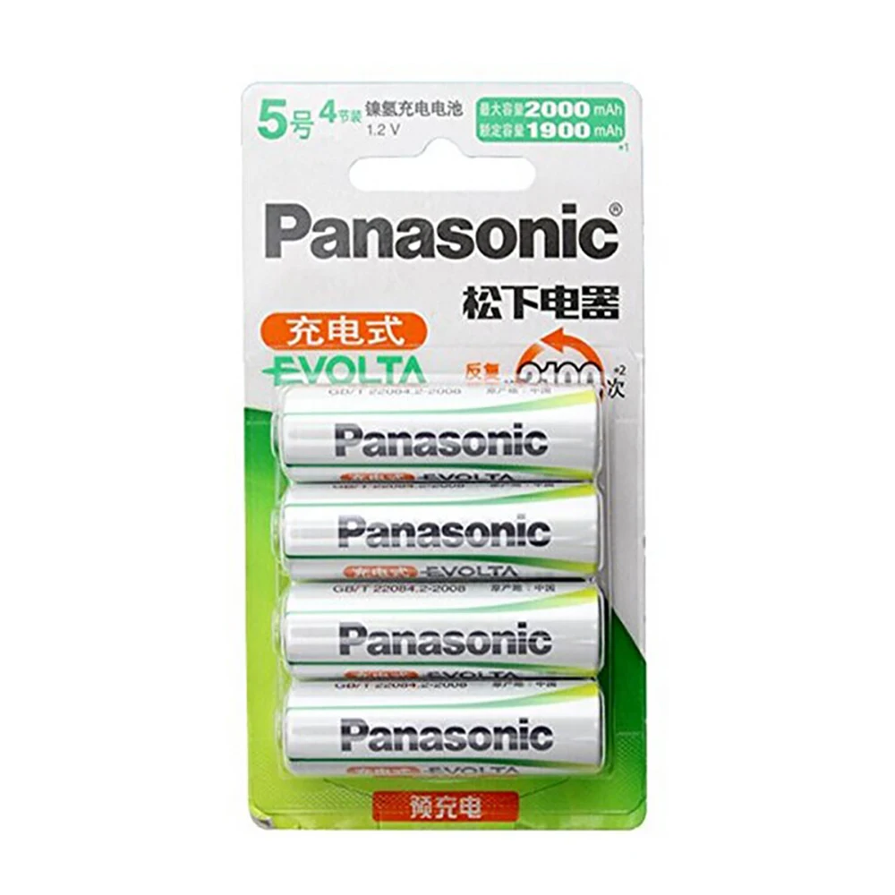 Bateria Recarregável Pré-Carregada Panasonic-Evolta, Bateria 100% Original, Pro AA, 2000mAh, 1.2V, NI-MH, Câmera, Lanterna, Brinquedo
