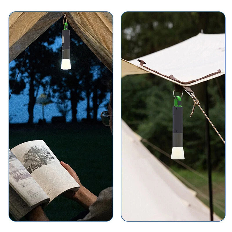Handle Portable LED Camping Lanterns USB Rechargeable 1800mAh Power Flashlight Hiking Climbing Hanging signal light