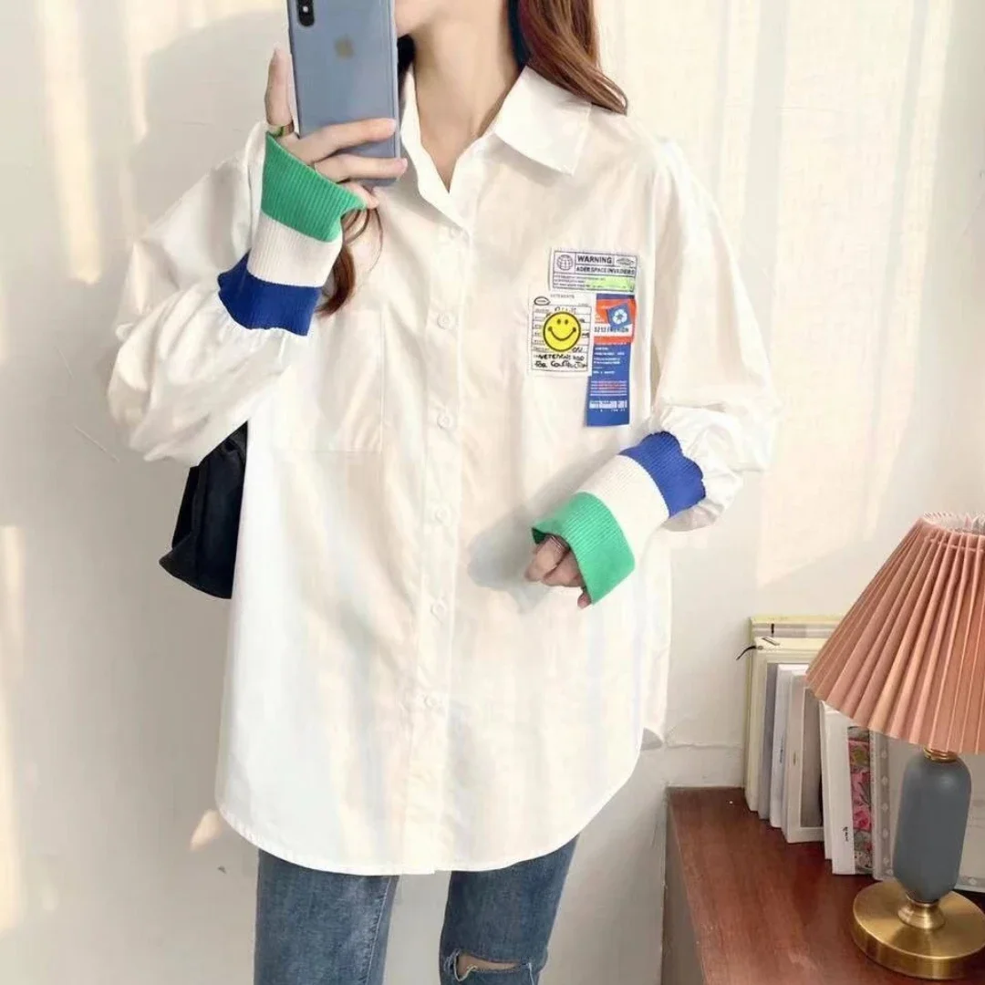 New Shirt Long Sleeve Blouse White Jacket Korean Fashion Office Women Tops Luxurious Designer Clothing