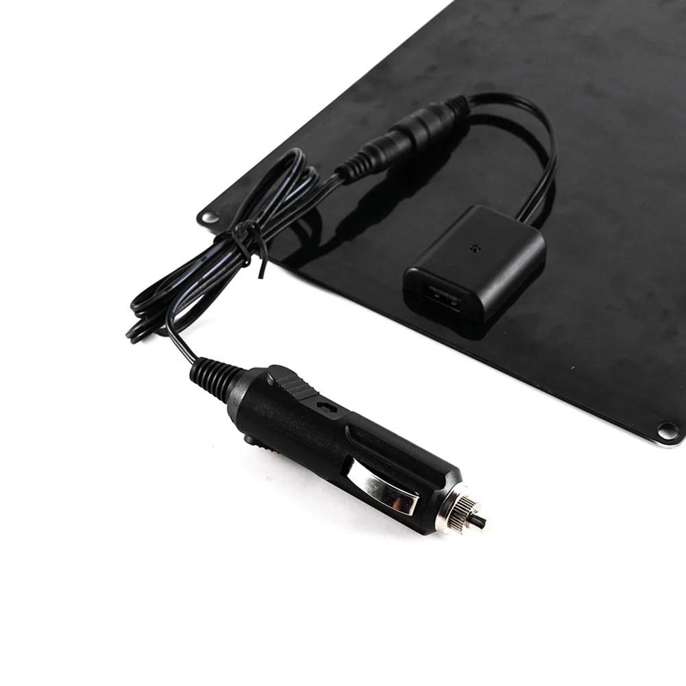 20W 5V For Solar Charging Panel with Battery Clip and DC5521 Port for 12V Vehicles Boats and Portable Electronics