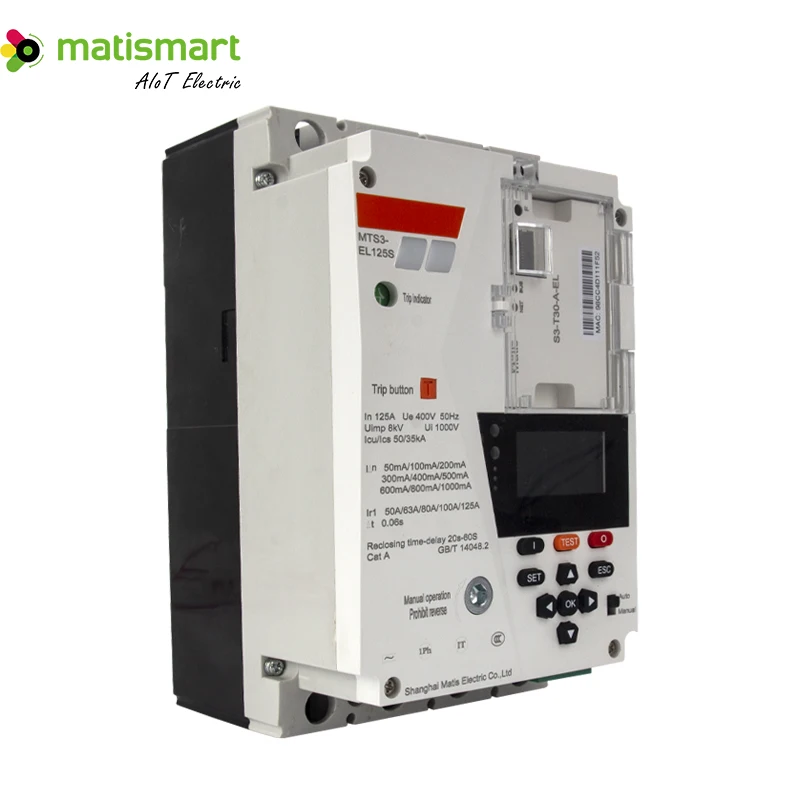 Matismart MTS3-EL 125A disjoncteur Wifi mesure intelligente unité de déclenchement Mccb 4p Mccb Wifi intelligent Mccb