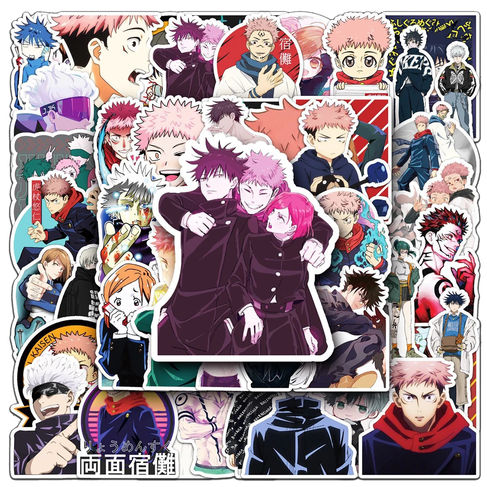 10/30/50pcs Jujutsu Kaisen Dos Desenhos Animados Adesivos Cool Anime Graffiti Etiqueta Motocicleta Telefone Bicicleta Bagagem Impermeável Decalques Crianças Brinquedo