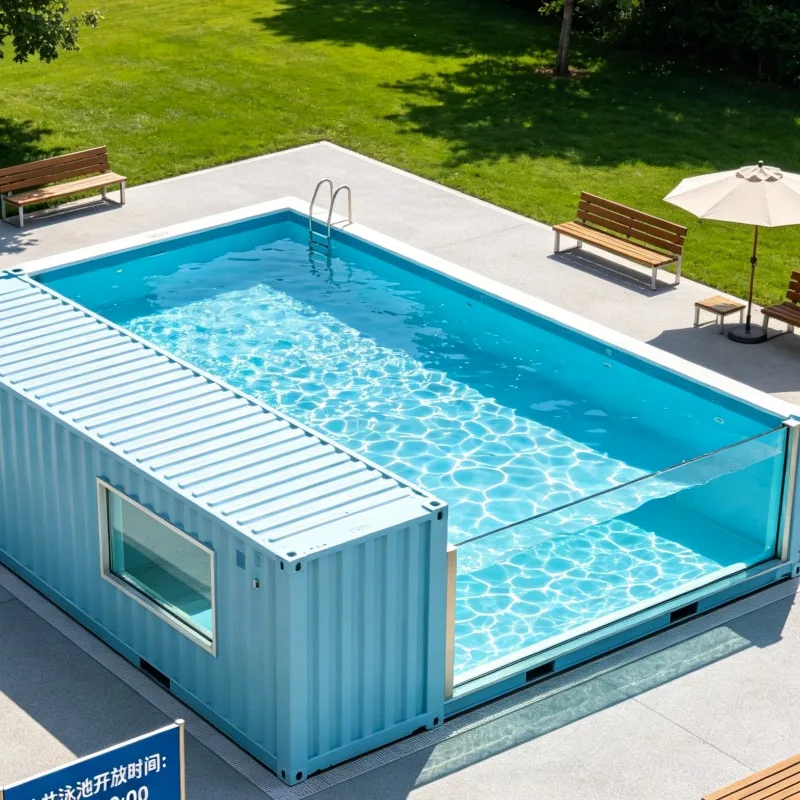 Customized Steel Frame Container Pool, Heavy Load Bearing Structure, Yard Inflatable Pool, Multiple Adults Can Use