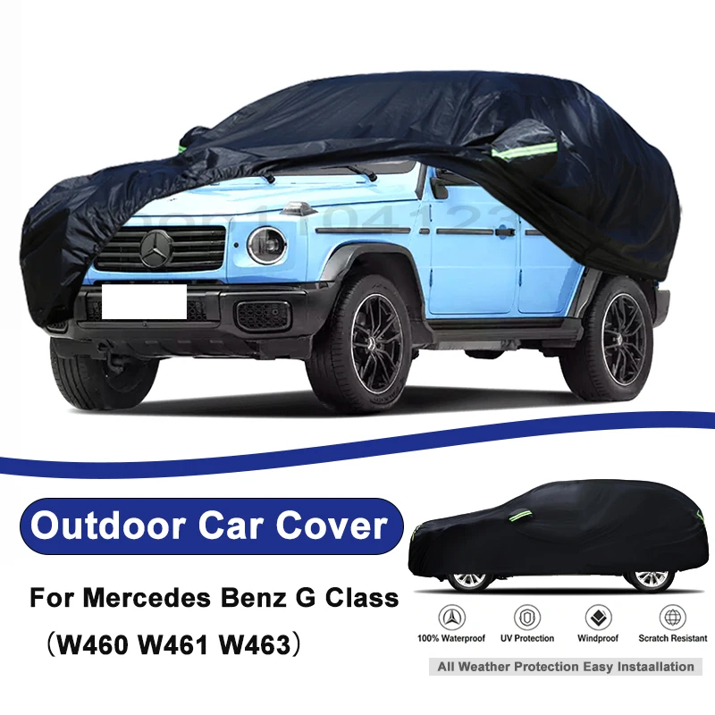 Outdoor Full Car Cover For Benz G Class W460 W461 W463 with Reflective Strips Waterproof Snowproof Dustproof UV Protection