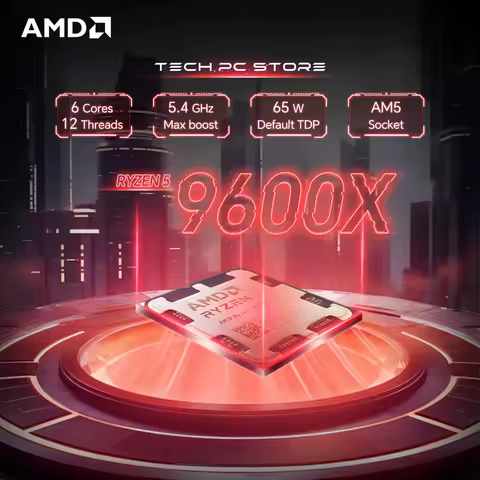 Processador de jogos AMD Ryzen 5 9600X L3 = 32M 5,4 GHz 6 núcleos 12 threads R5 9600X 65W 4NM DDR5 soquete AM5 sem ventilador