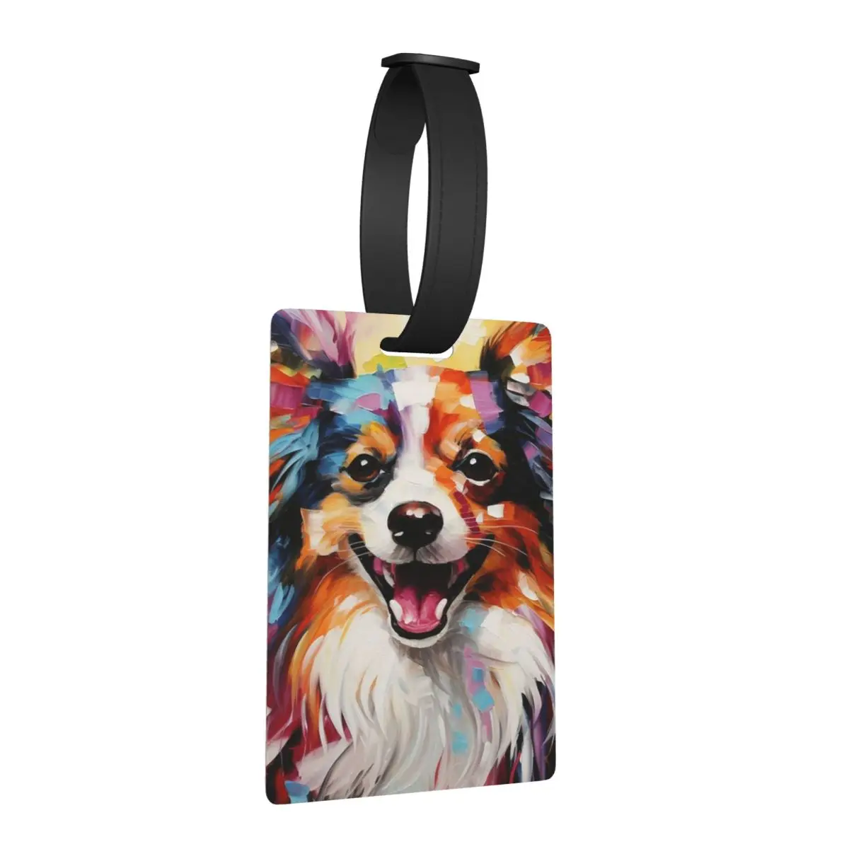 

Шедевр собаки папийона, багажные бирки, аксессуары для чемодана, милый багаж, посадочная бирка, держатель этикетки, идентификационное имя, адрес