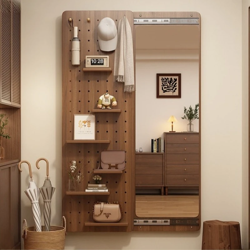 Push-pull hide Wall coat racks Entrance hall wall-mounted mirror Dress hanger Shelf organizer perchero living room furniture
