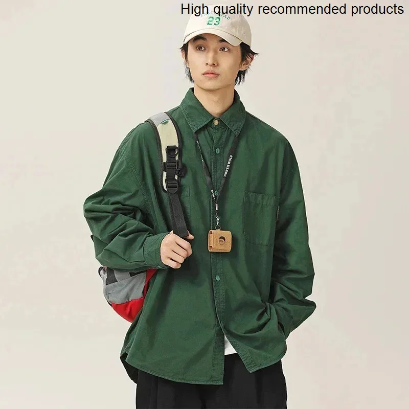 

Boys Men Loose Casual Campus Girls Long Sleeve Oversize Pure Cotton Cargo Shirts Women Streetwear Cityboy Shirt Blouse