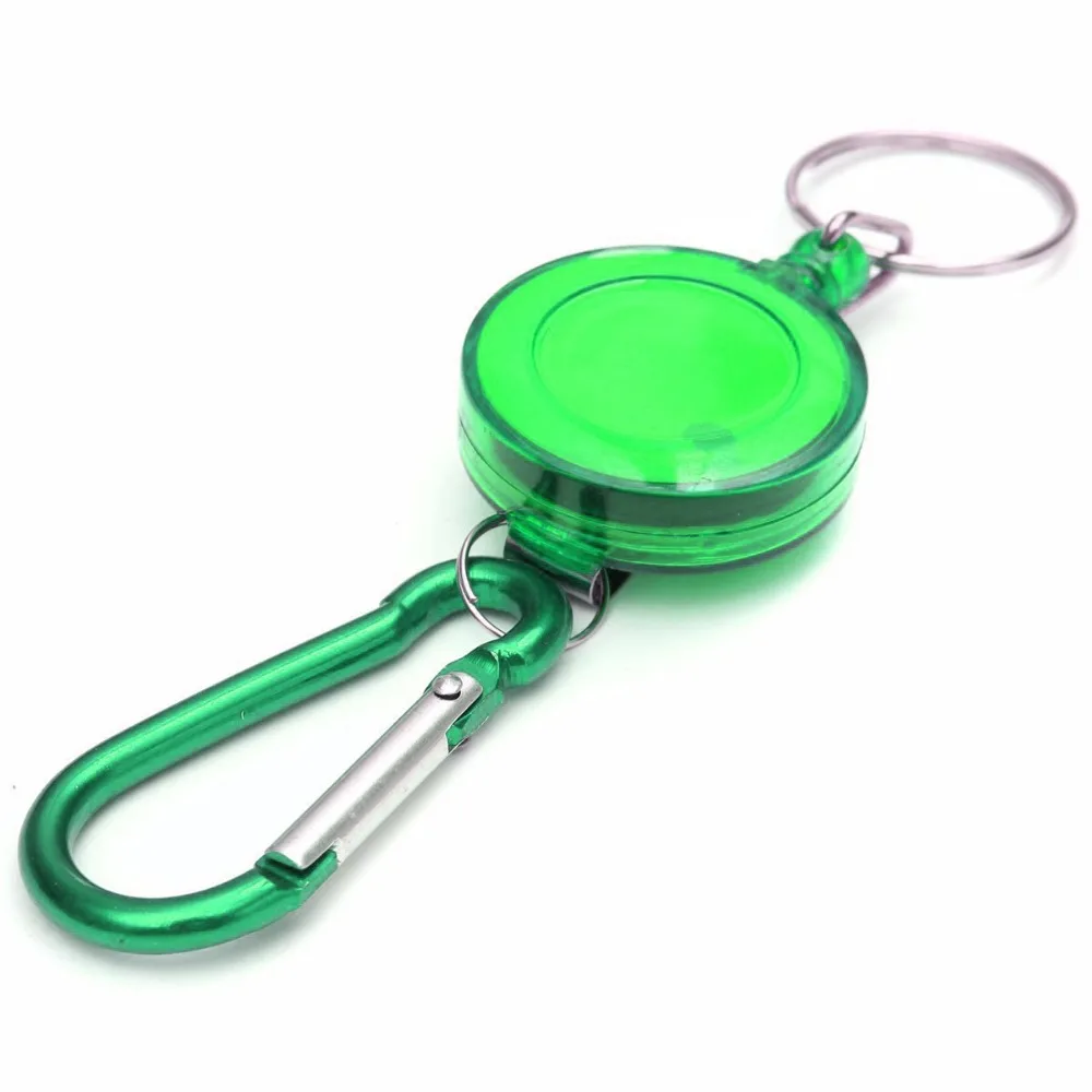 6Candy Colors Mulitifunctional Badge Reel Retractable Keychain Recoil ID Card Holder Keyring Key Chains Steel Cord